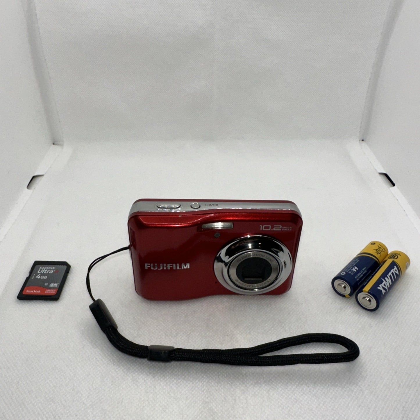 Fujifilm Digital Camera FinePix A180 10.2MP Red Plus Batteries And 4GB SD Card0