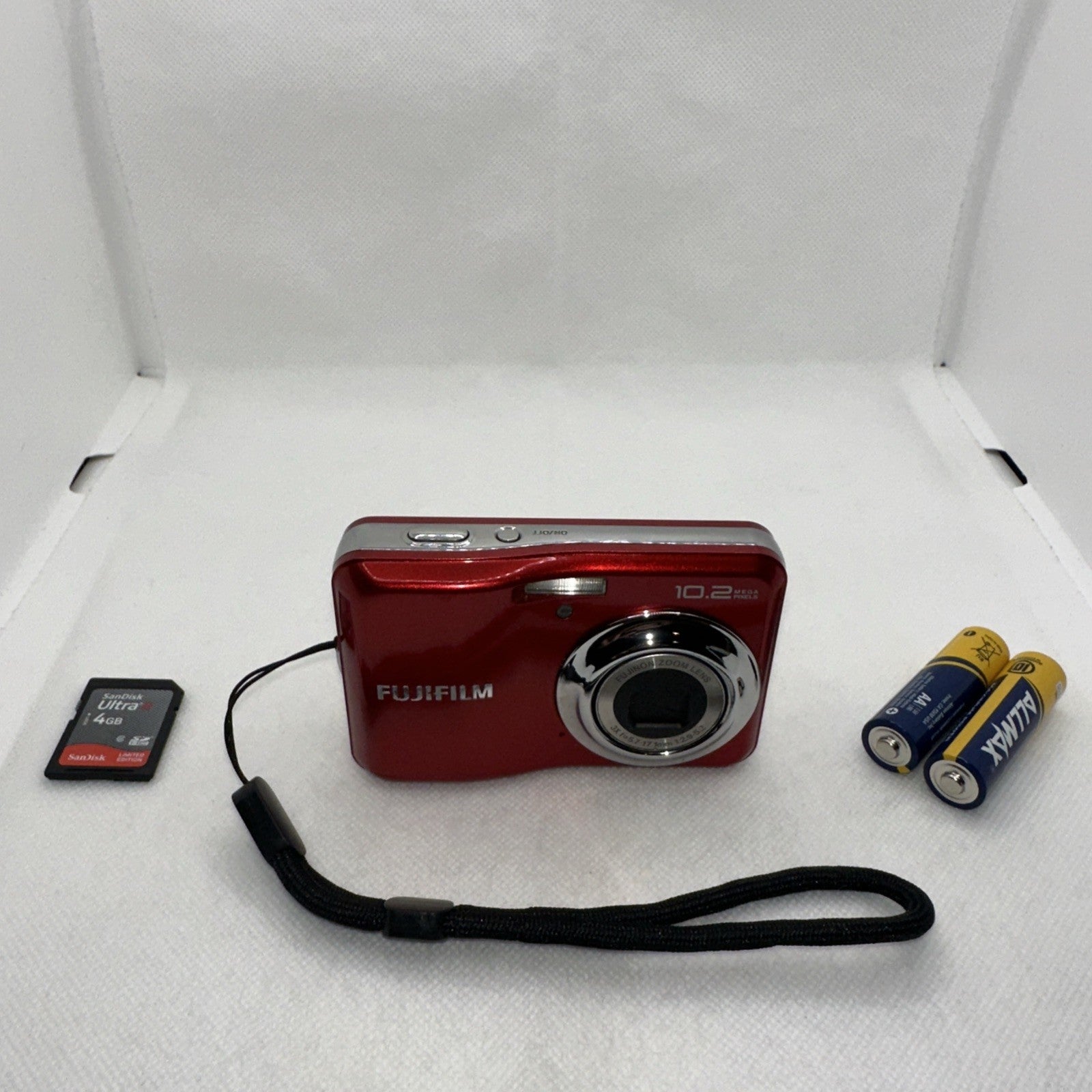 Fujifilm Digital Camera FinePix A180 10.2MP Red Plus Batteries And 4GB SD Card0