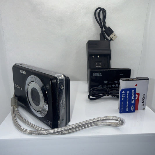 Sony Cyber-shot DSC-W215 12.2MP Digital Camera Tested + Charger Battery Memory