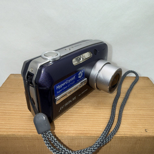 Olympus Digital Camera Mju 800 8.0MP Blue Working + Charger Battery Memory Retro1