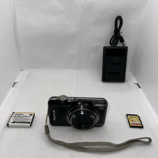 Fujifilm FinePix T200 14.0MP CCD Digital Camera Tested + Charger Battery 16GB SD0