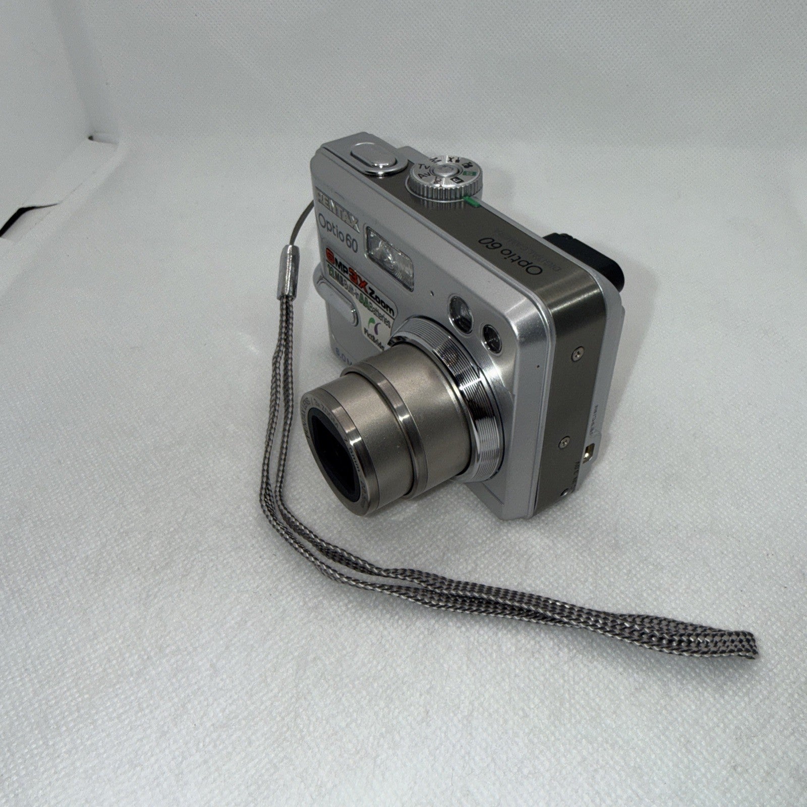 Pentax Optio 60 6.0MP Compact Digital Camera Silver Tested Plus 2GB SD Card3