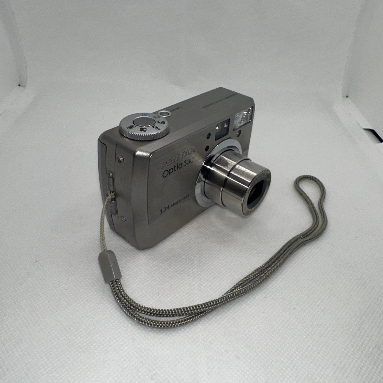 Vintage Digital Camera Pentax Optio 330 3.34MP Tested Charger Battery Memory1