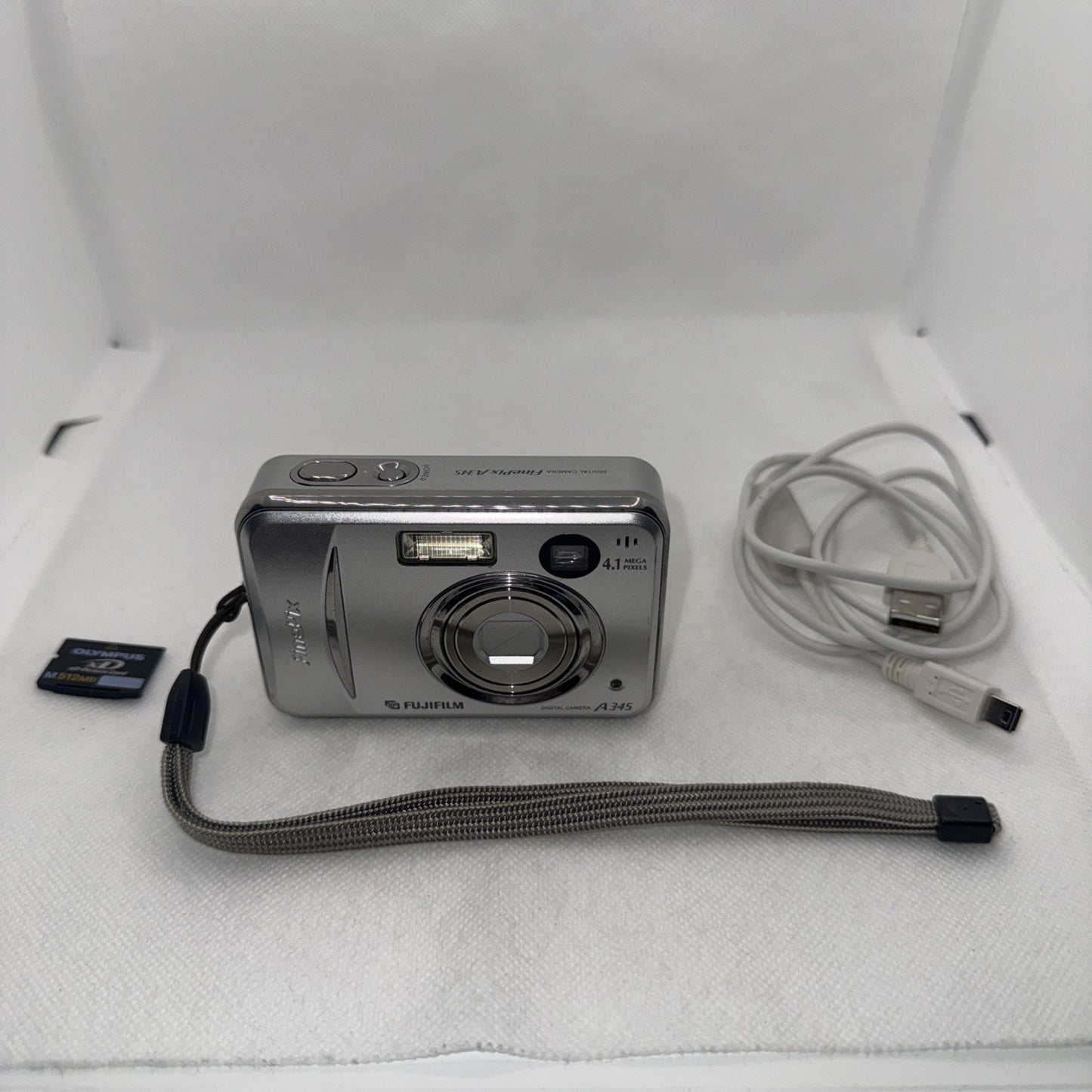 Y2K Digicam Fujifilm Digital Camera FinePix A345 4.1MP Tested + Memory USB Cable0