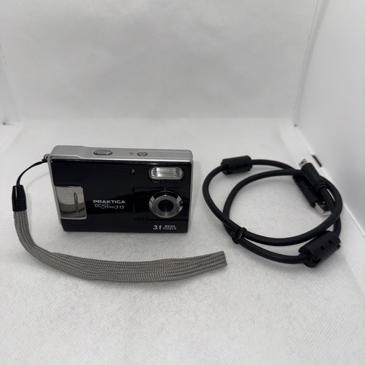 Y2K Digicam Praktica DC Slim 315 3.1MP Digital Camera Basic Cheap + Data Cable0