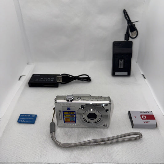Y2K Digicam Sony Cyber-Shot DSC-W50 6.0MP Digital Camera Tested + Accessories0