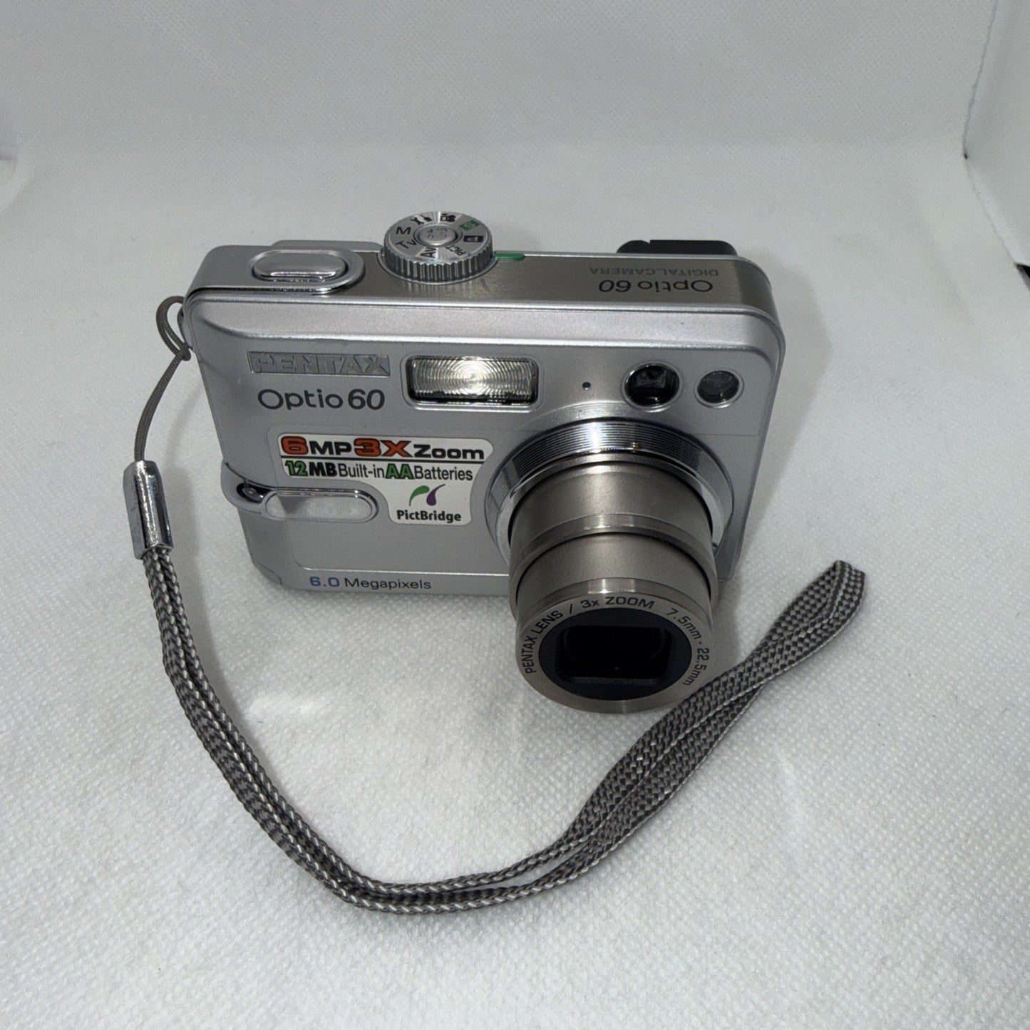 Pentax Optio 60 6.0MP Compact Digital Camera Silver Tested Plus 2GB SD Card2