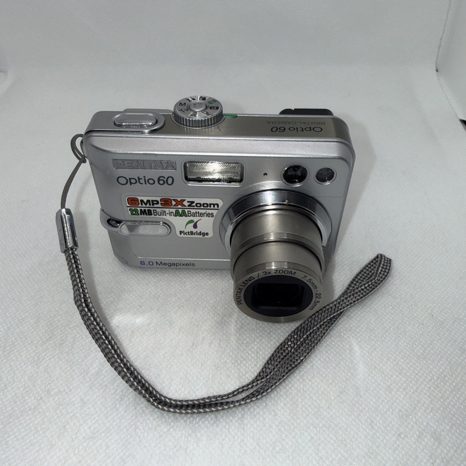 Pentax Optio 60 6.0MP Compact Digital Camera Silver Tested Plus 2GB SD Card2