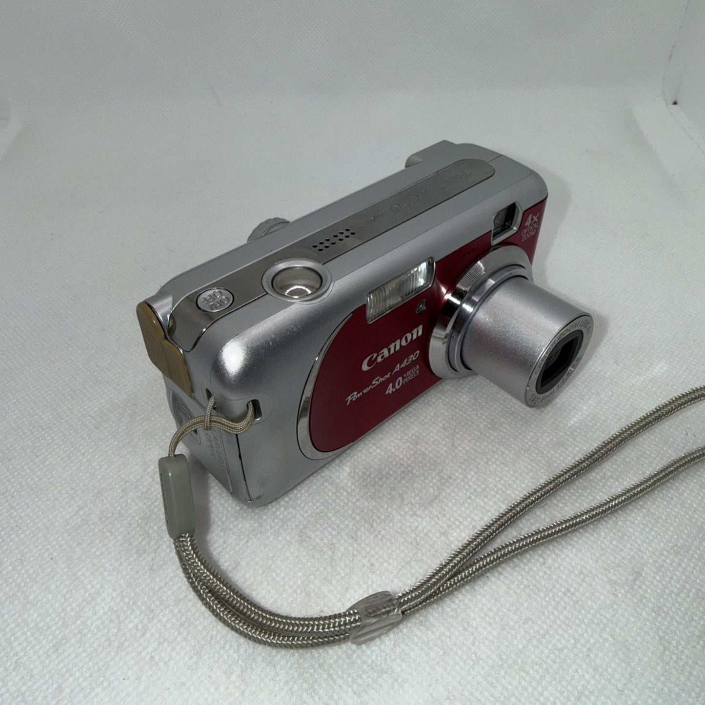 Y2K Digicam Canon PowerShot A430 4MP Red/Pink Digital Camera+ Case & 2GB SD Card2