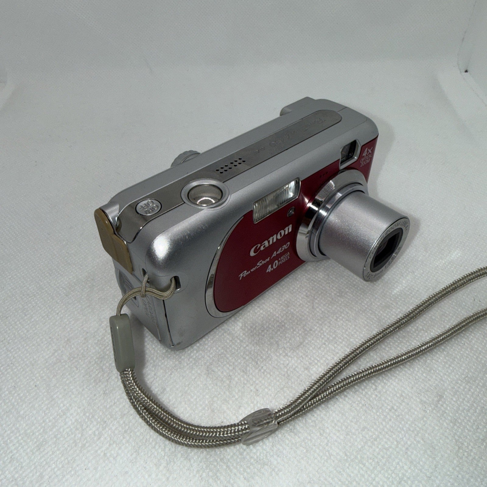 Y2K Digicam Canon PowerShot A430 4MP Red/Pink Digital Camera+ Case & 2GB SD Card2