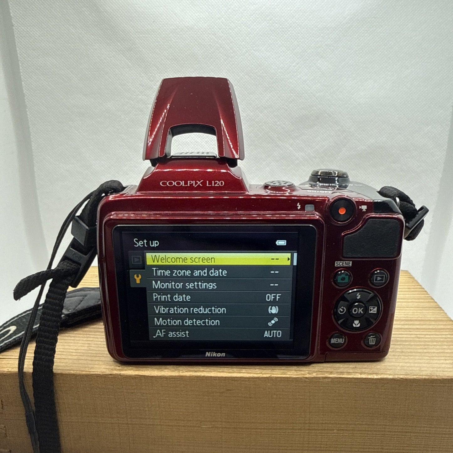Nikon Coolpix L120 14.1MP Ruby Red Digital Bridge Camera Working + 4GB SD + Bag