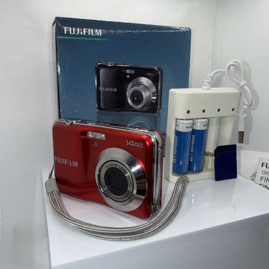Fujifilm Digital Camera FinePix AV220 14.0MP Red Tested Boxed Full Kit Ready