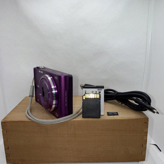 Samsung ST200F Purple 16.1MP Digital Camera WiFi Tested + Charger Battery 2GB