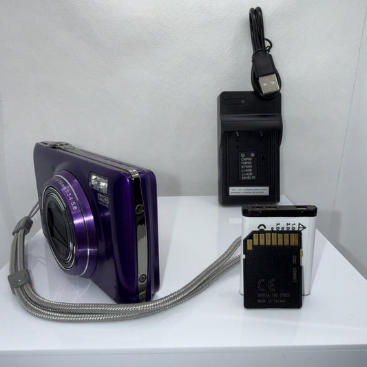 Fujifilm FinePix T350 14MP Purple Digital Camera Tested + Charger Battery 16GB