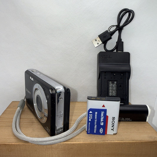 Sony Cyber-shot DSC-W215 12.1MP Digital Camera Tested + Charger Battery Memory