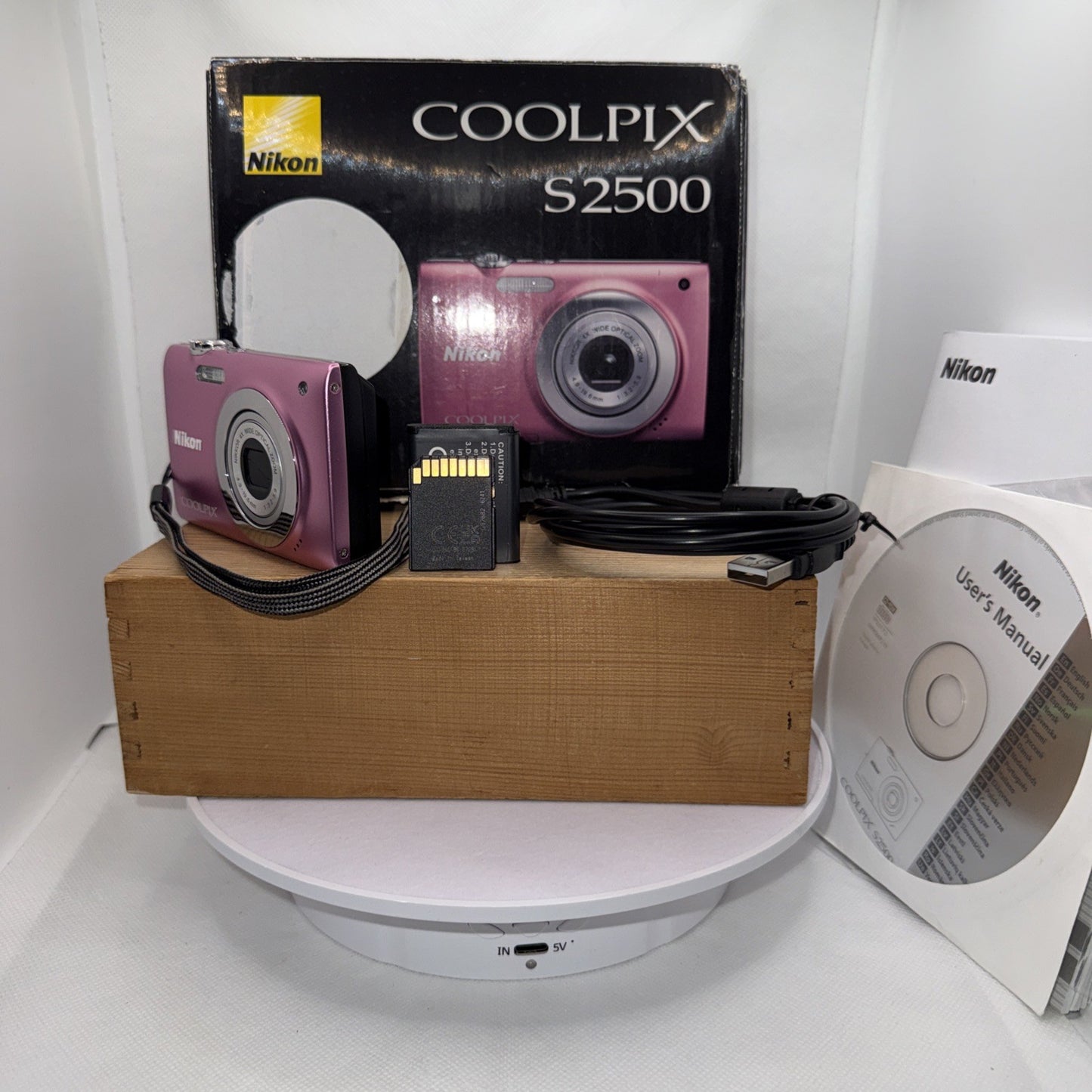 Nikon Coolpix S2500 Pink 12MP Digital Camera Tested + Charger Battery 8GB Boxed
