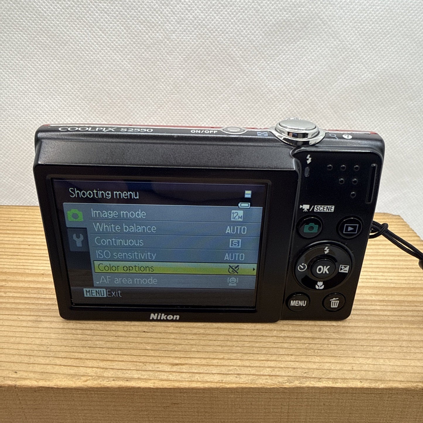 Nikon Coolpix S2550 12MP Digital Camera Red Tested + Charger Battery 4GB SD Card