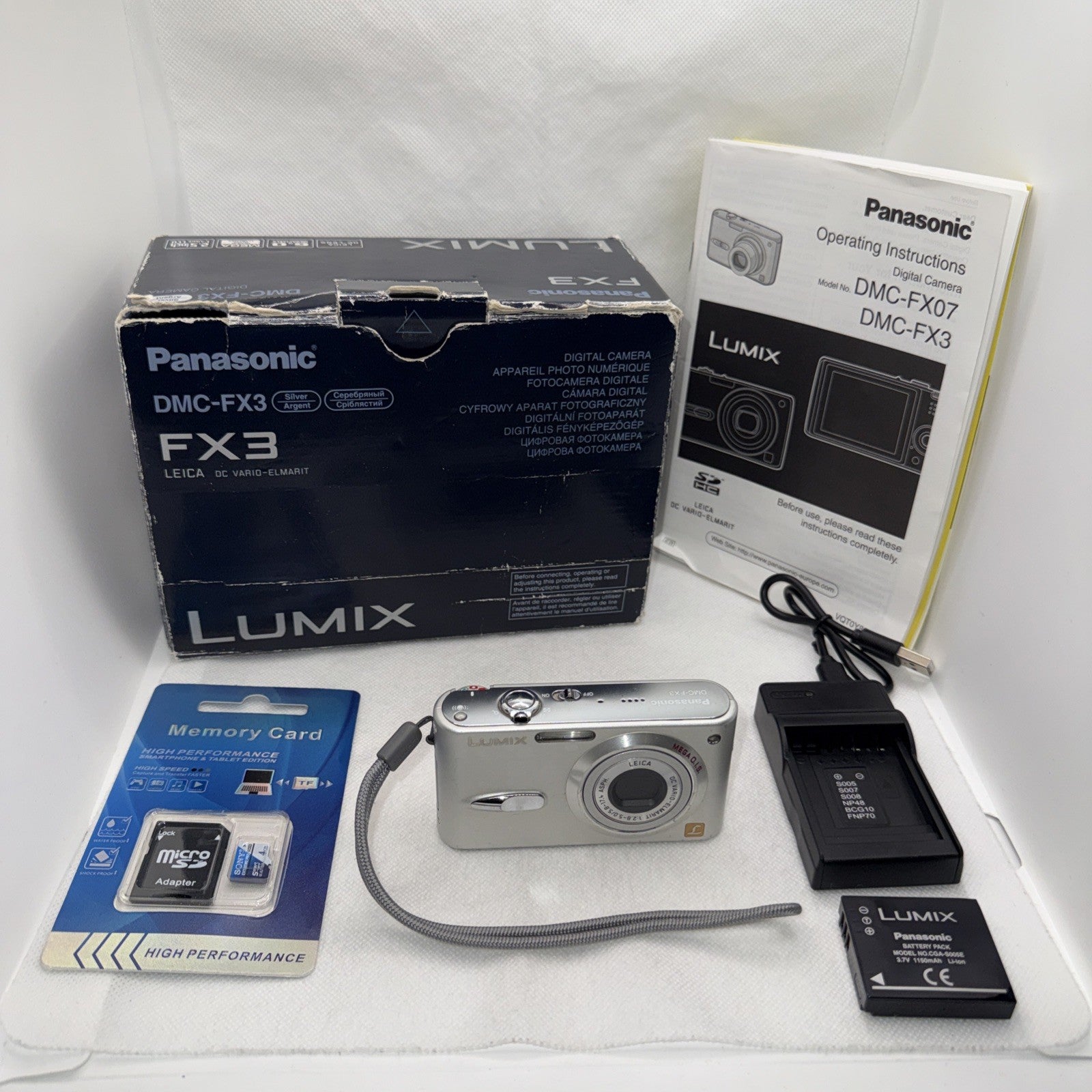 Panasonic Lumix DMC-FX33 8.1MP Digital Camera Boxed Tested + Charger Battery SD0