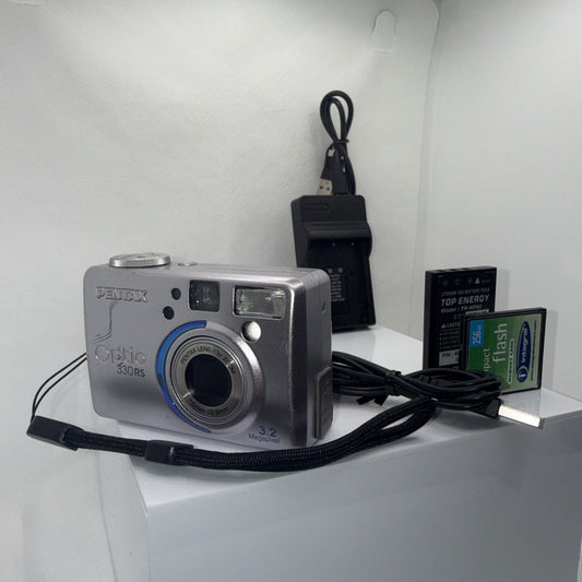 Digital Camera Pentax Optio 330RS 3.2MP Tested Working Full Kit Ready To Use