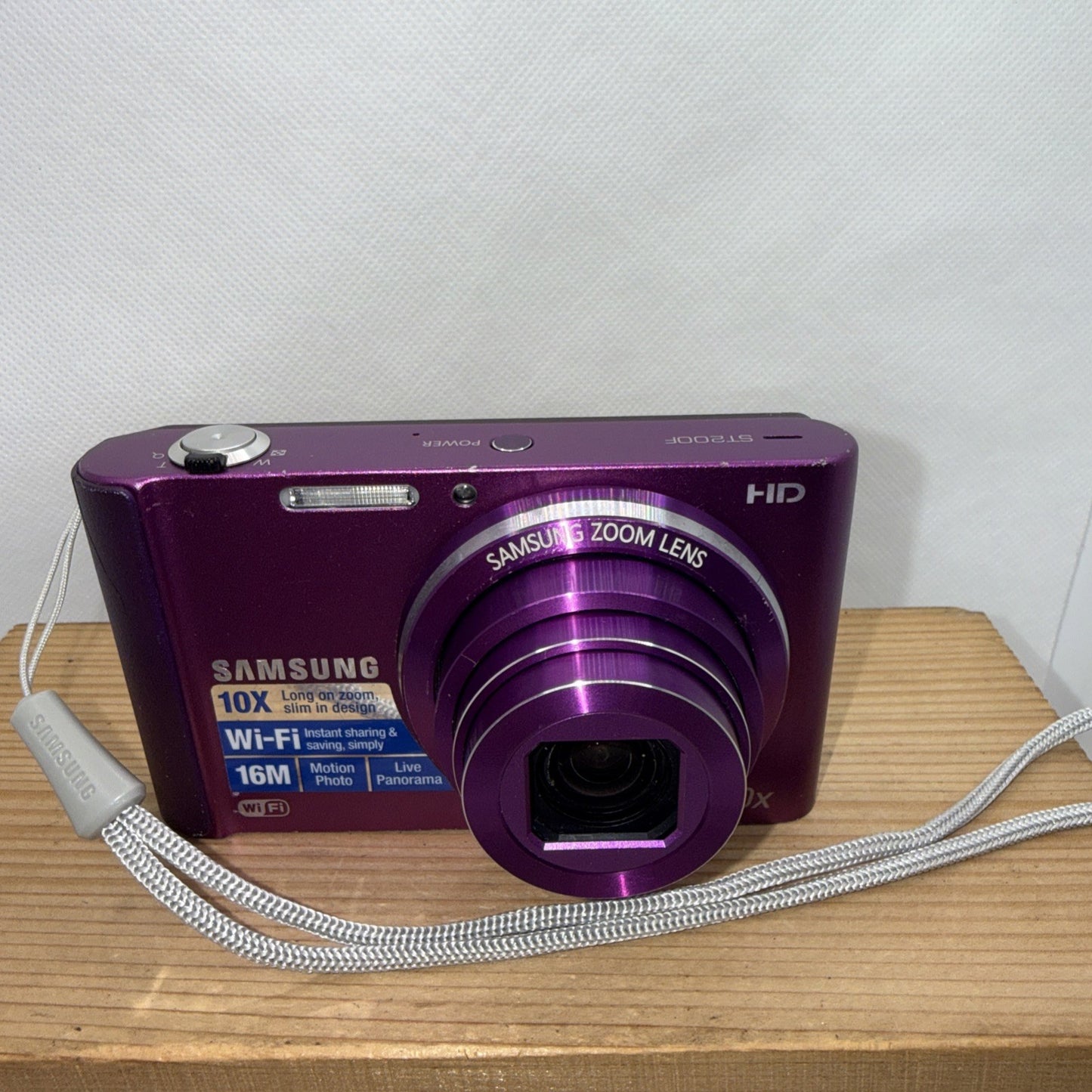 Samsung ST200F Purple 16.1MP Digital Camera WiFi Tested Charger Battery 4GB Case