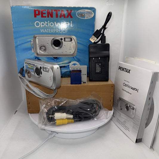 Pentax Option Wpi Waterproof 6MP Digital Camera Tested Boxed + Charger Battery