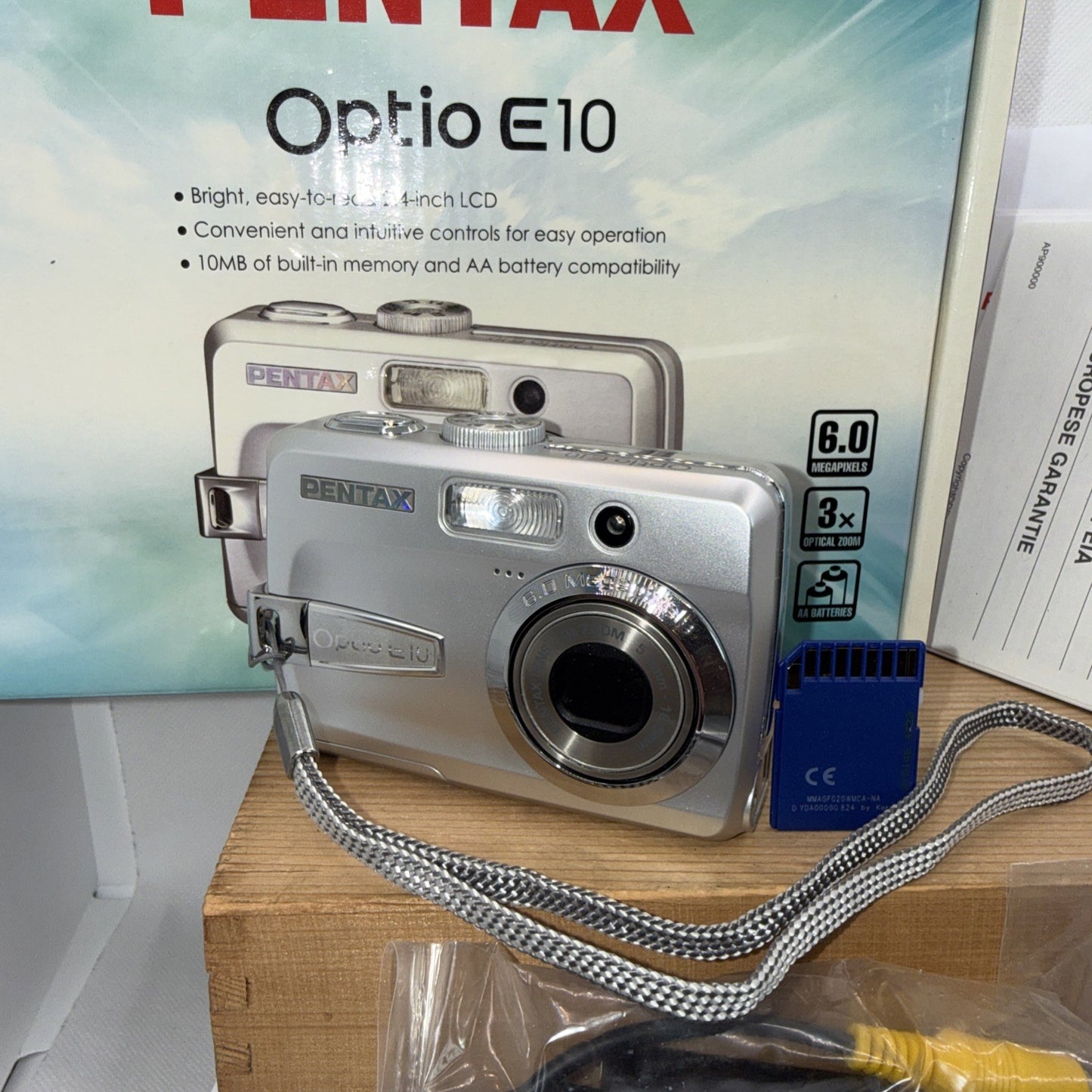 Pentax Optio E10 6.0MP Digital Camera Tested Working Boxed Plus 2GB SD Card Mint