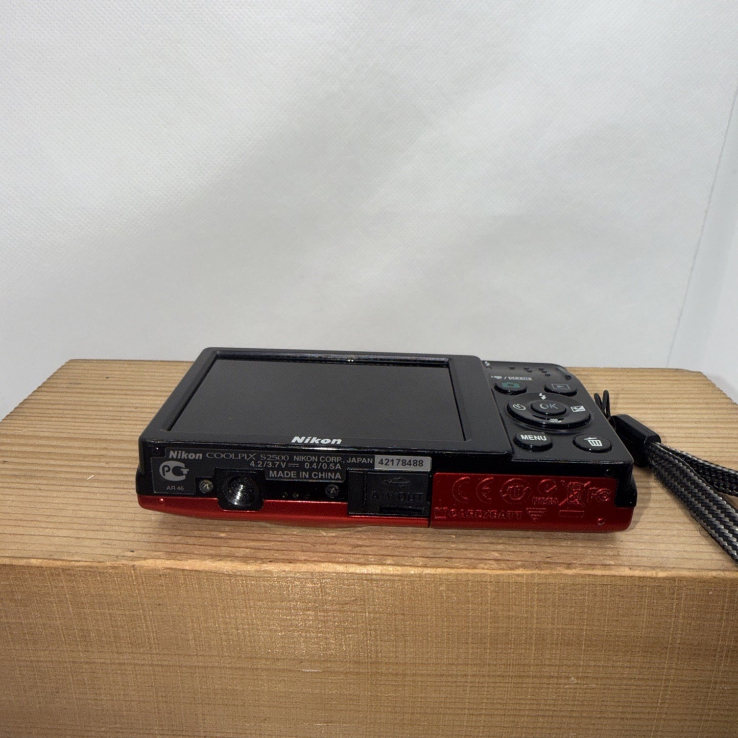 Nikon Coolpix S2500 Red 12MP Digital Camera Tested + Charger Battery 8GB SD Card