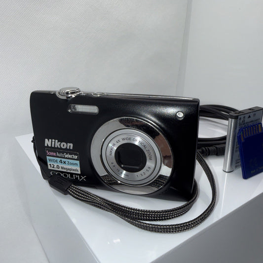 Nikon Coolpix S2500 12MP Digital Camera Tested Working + Charger Battery 16GB
