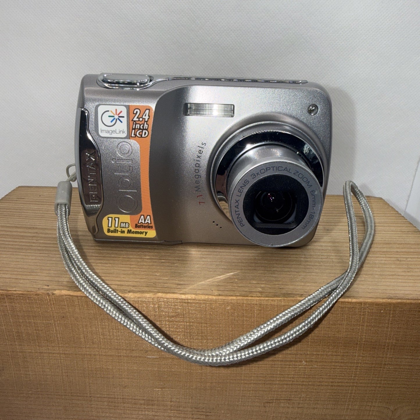 Pentax Optio E35 7.1MP Digital Camera Silver Tested