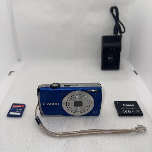 Canon PowerShot A2600 16MP Digital Camera Tested Scratches+ Charger Battery 16GB0