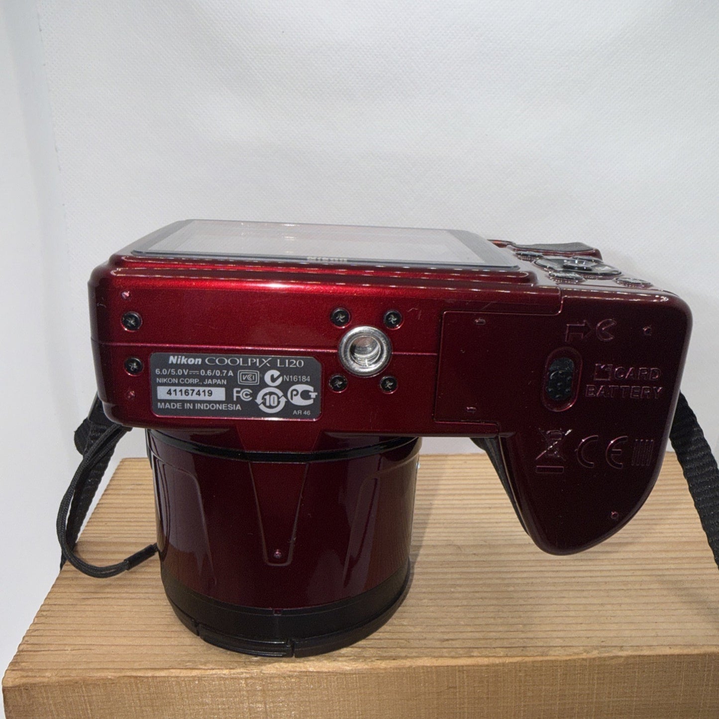 Nikon Coolpix L120 14.1MP Ruby Red Digital Bridge Camera Working + 4GB SD + Bag