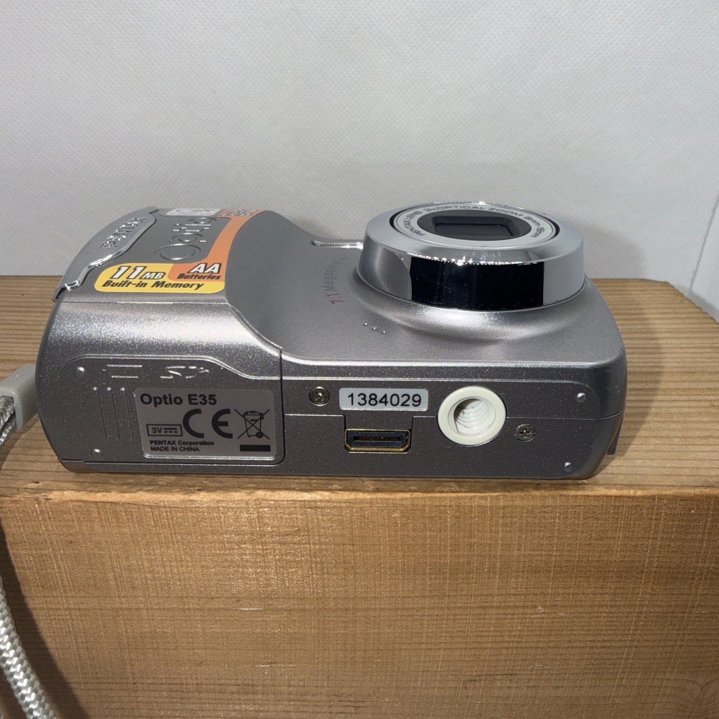 Pentax Optio E35 7.1MP Digital Camera Silver Tested