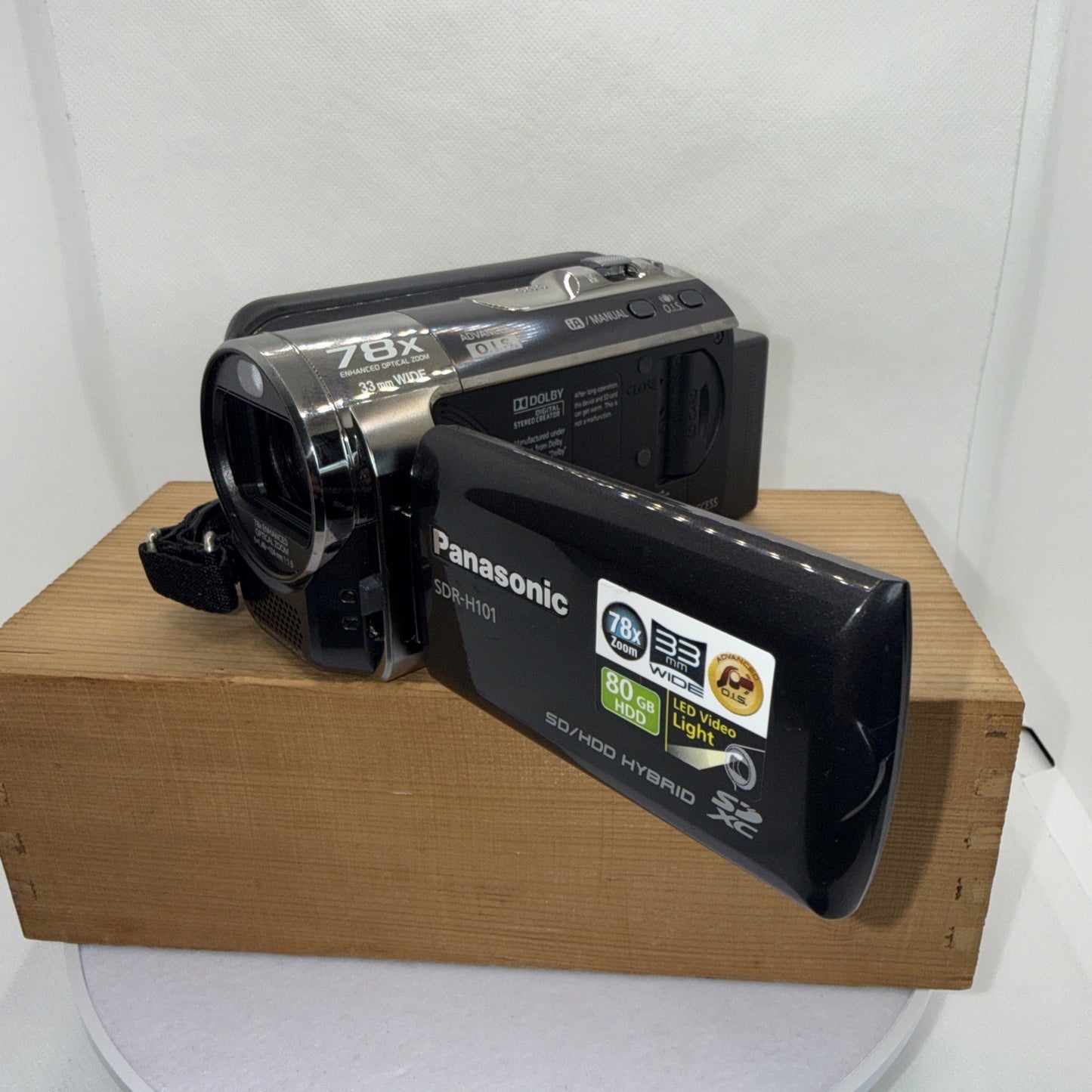 Panasonic SDR-H101 Camcorder 80GB HDD 78x Zoom Video Camera + Charger - Bundle
