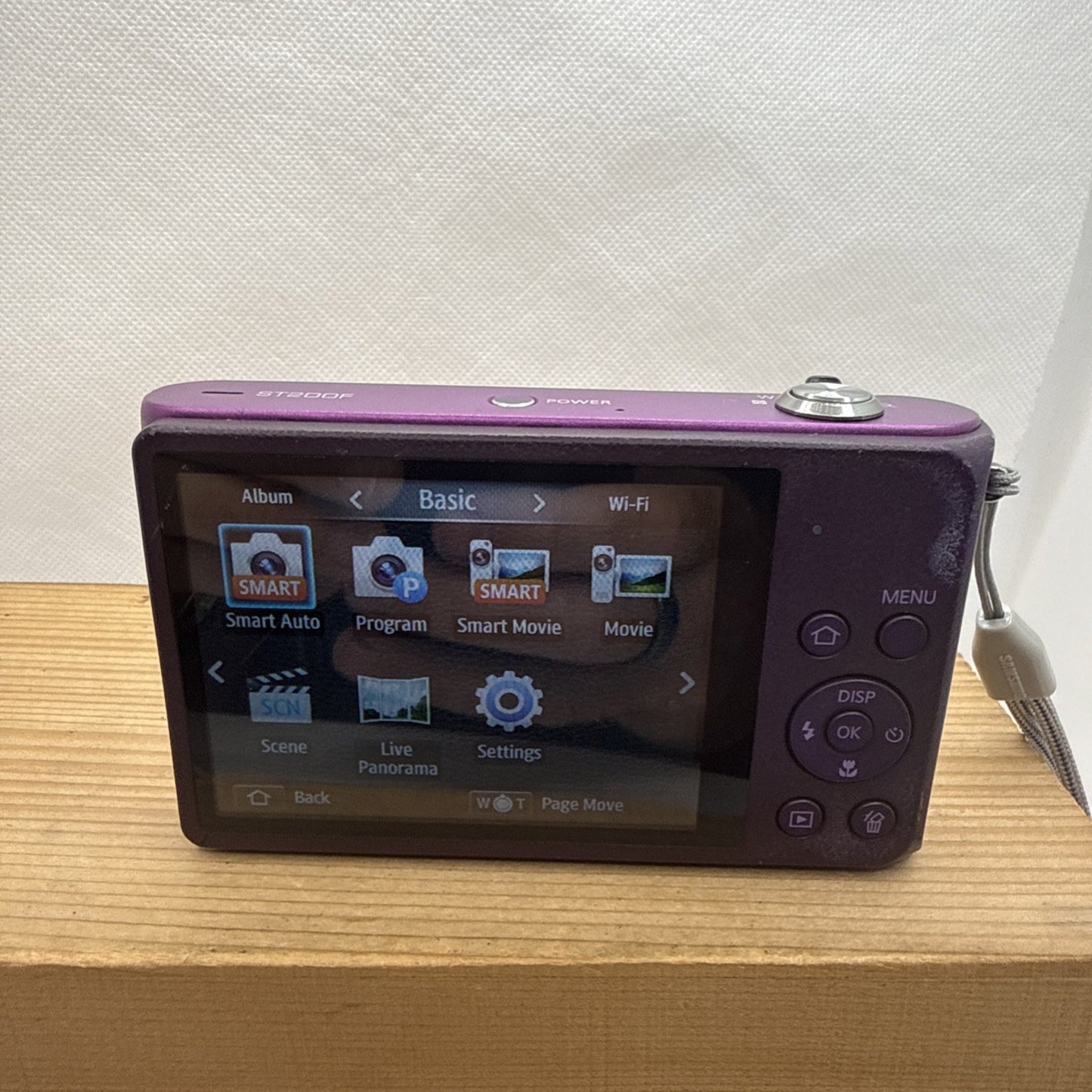Samsung ST200F Purple 16.1MP Digital Camera WiFi Tested + Charger Battery 2GB