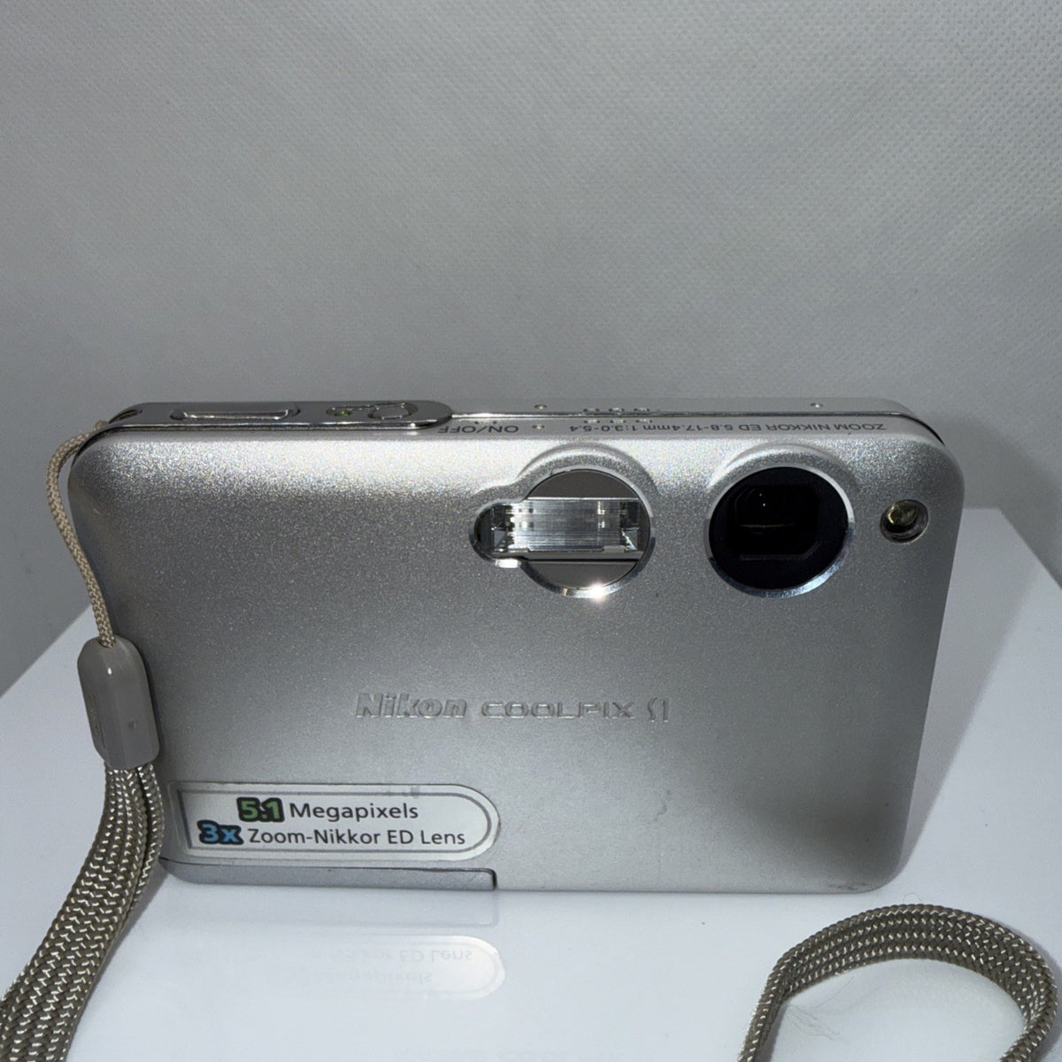 Digital Camera Nikon Coolpix S1 5.1MP Silver Tested Full Working Set Retro Y2K