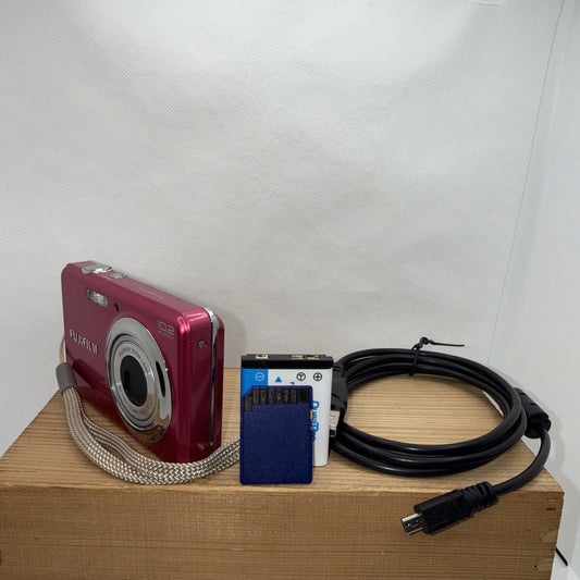 Fujifilm FinePix J J28 10.2MP Pink Digital Camera Working + Charger Battery 16GB