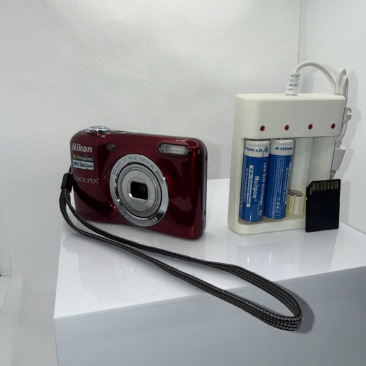 Nikon Coolpix L31 16.1MP Digital Camera Tested *Lens Flaps Missing - Full Kit