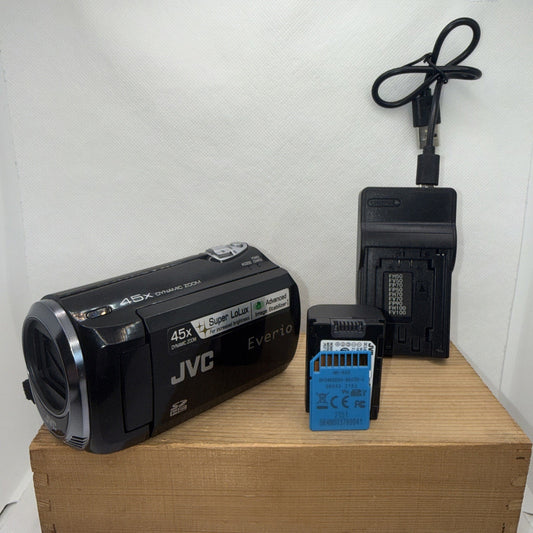 JVC Everio GZ-MS110BEK HD 45x Zoom Camcorder + Charger Battery SD Tested