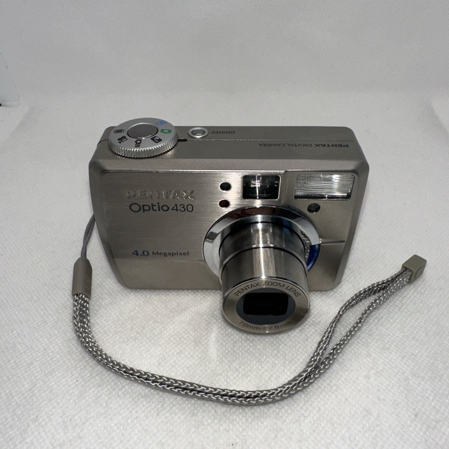 Vintage Pentax Optio 430 4MP Digital Camera Tested Plus Charger Battery Memory2