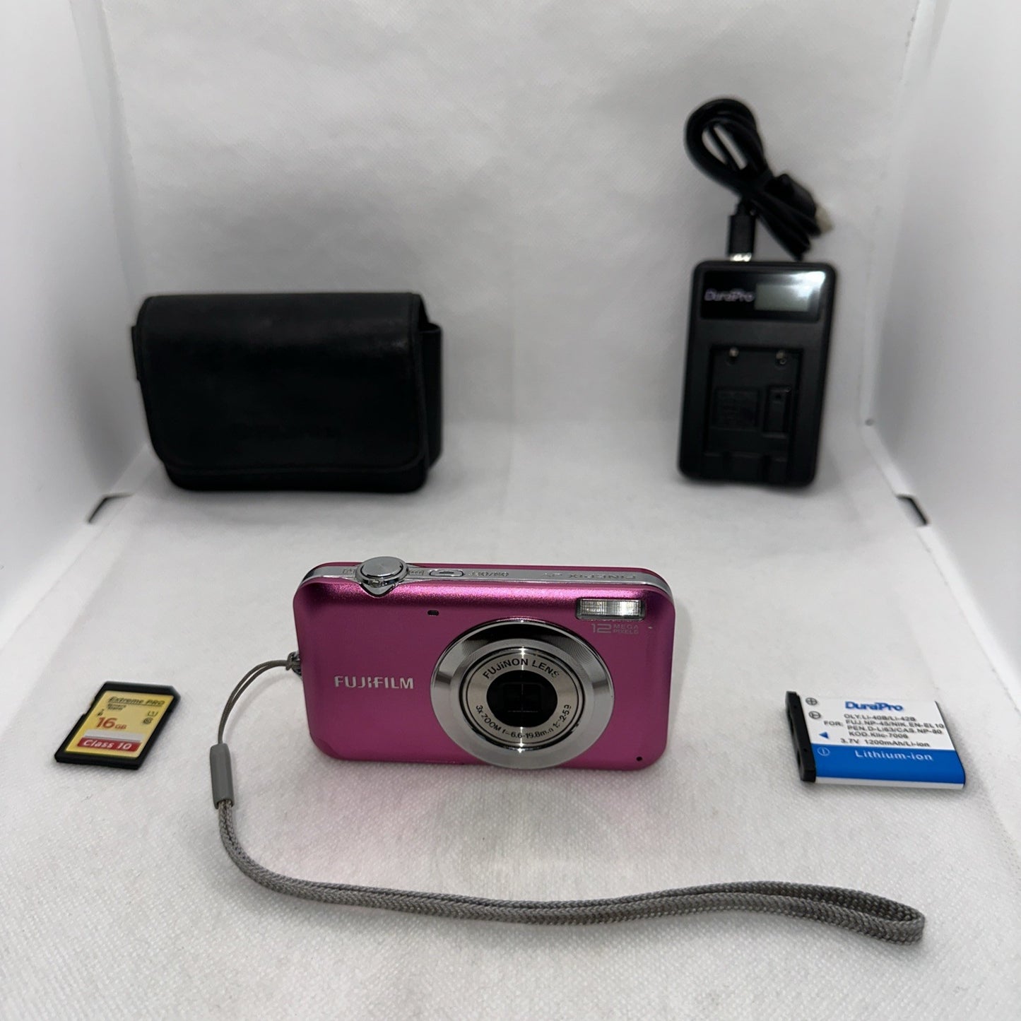 Fujifilm Digital Camera FinePix JV110 12.0MP Pink Tested + Charger Battery 16GB0
