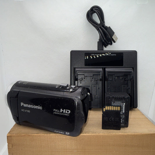 Panasonic HC-V110 Camcorder Tested Working (scratches) + Charger Battery 4GB SD