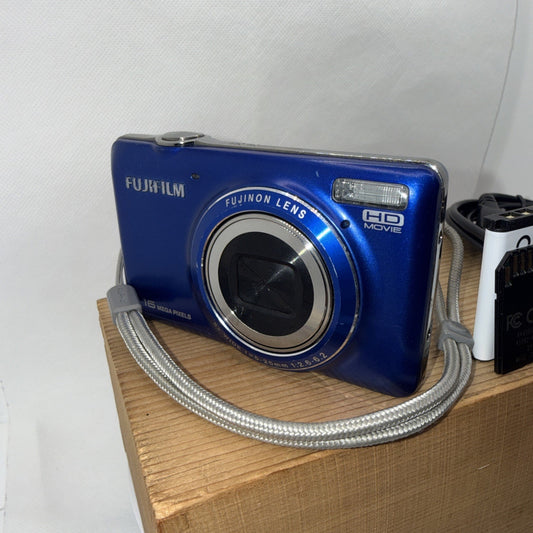 Fujifilm FinePix JX420 Digital Camera 16MP Blue Tested + Charger Battery 4GB SD
