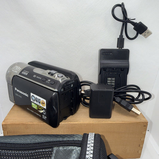 Panasonic SDR-H101 Camcorder 80GB HDD 78x Zoom Video Camera + Charger - Bundle