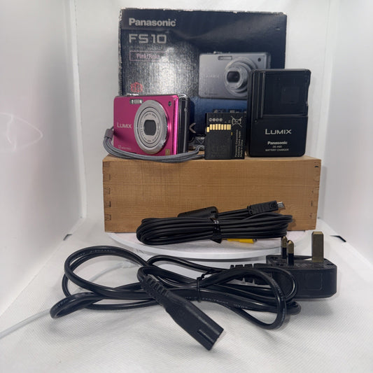 Panasonic Lumix DMC-FS10 Pink 12MP Digital Camera Tested + Charger Battery 4GB