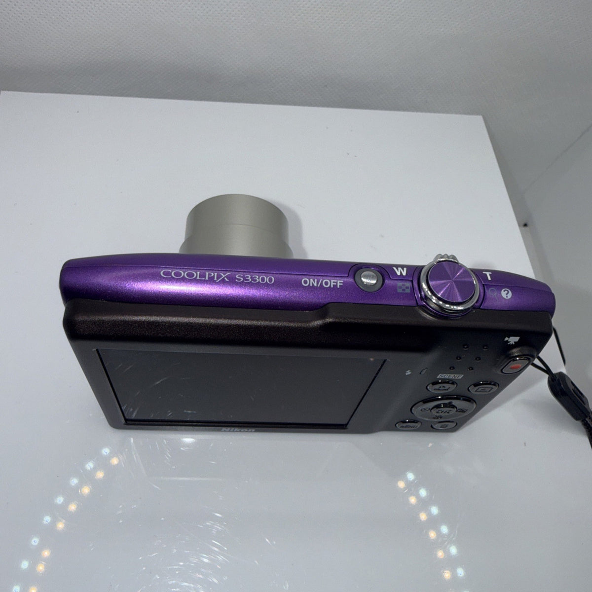 Digital Camera Nikon Coolpix S3300 16MP Purple Tested + Charger Battery 4GB SD