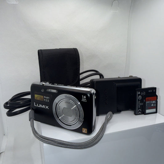 Panasonic Lumix DMC-FS41 14MP Digital Camera + Charger Battery Case 4GB SD