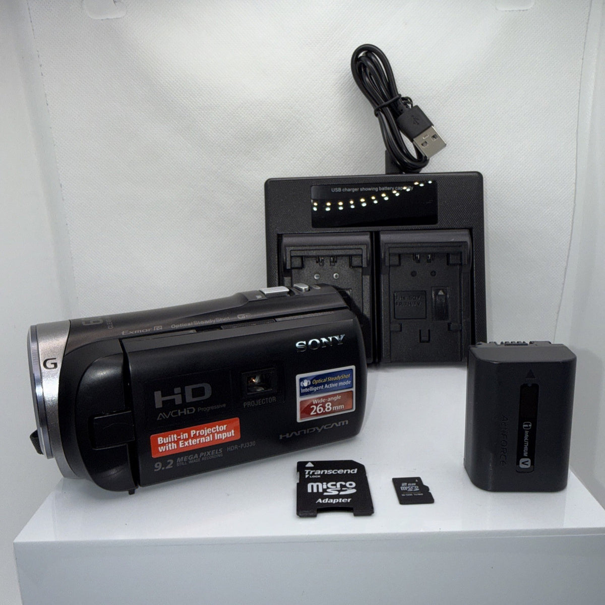 Sony HDR-PJ330E Handycam Full HD Camcorder Built-in Projector Tested Bundle VGC