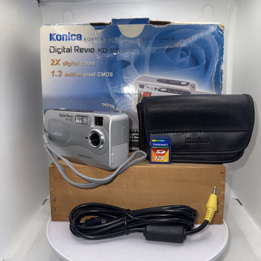 Konica Revio KD-100 Digital Camera 1.3MP Low Resolution Retro + SD Card Case VGC