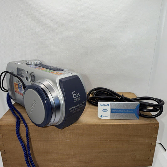 Sony Digital Camera Cybershot DSC-P50 2.1MP Silver Tested + Memory Retro