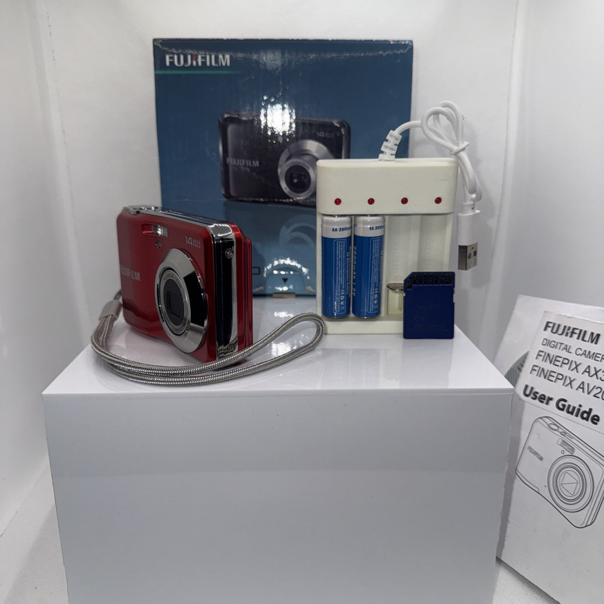 Fujifilm Digital Camera FinePix AV220 14.0MP Red Tested Boxed Full Kit Ready